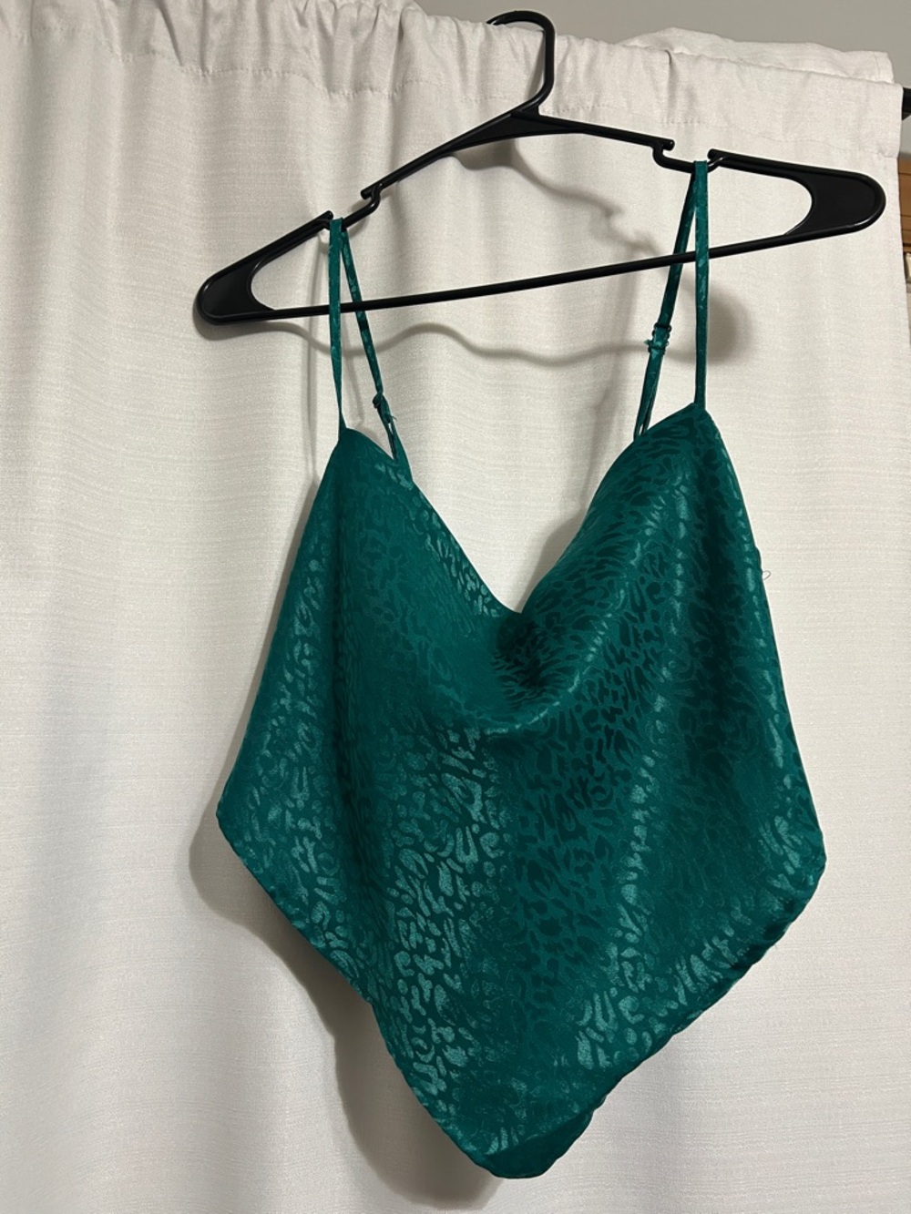 Marshalls Emerald Green Satin Cowl Neck Tank Top